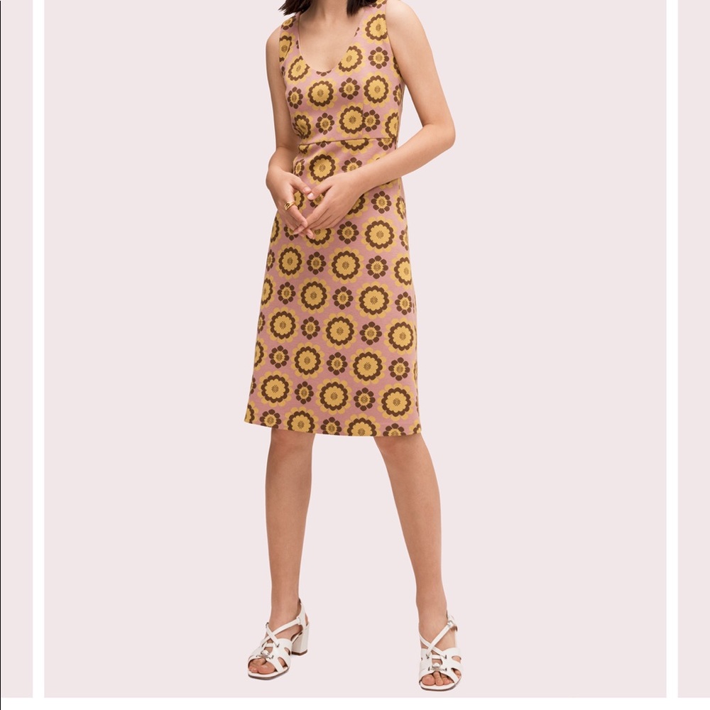 kate spade geo floral jacquard dress